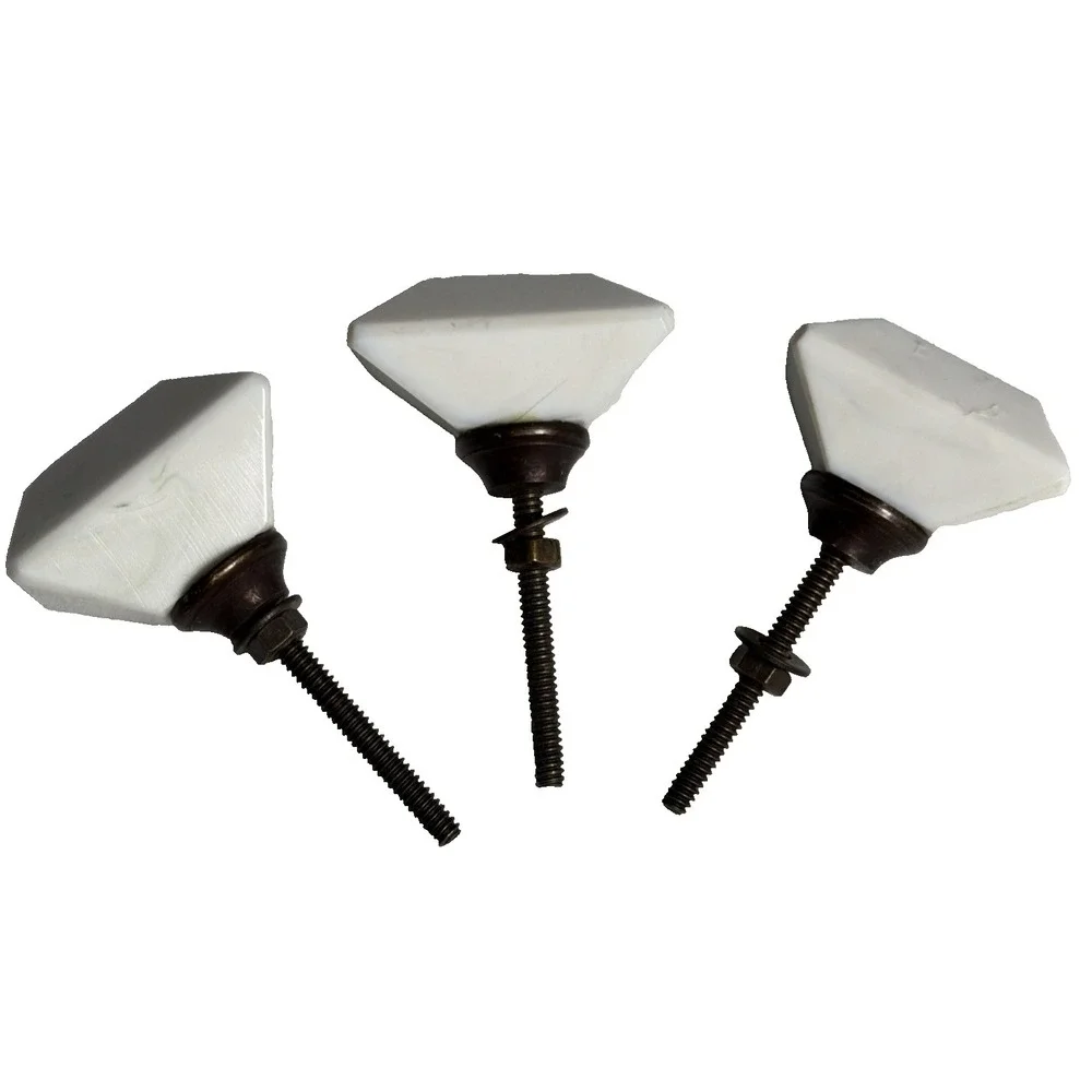 Lot Of 3 New Hobby Lobby Modern White Stone Look 2in Drawer Knobs Pulls